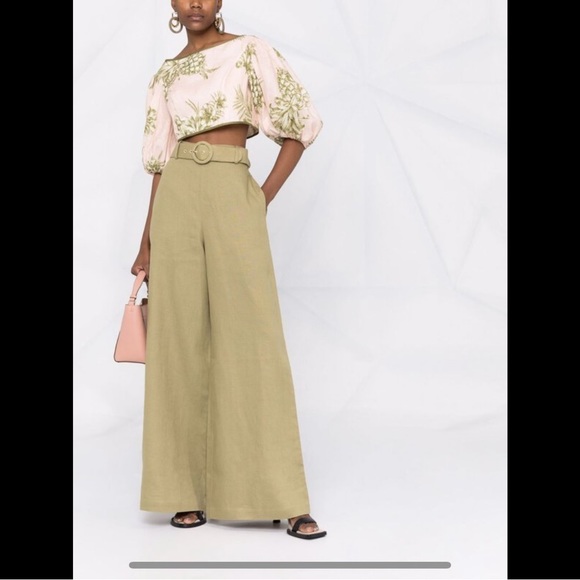 zimmermann wide leg linen trousers